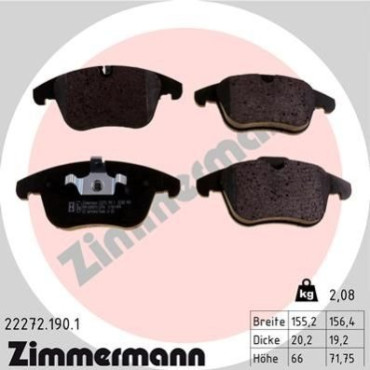 Колодки гальмівні дискові, комплект ZIMMERMANN 222721901