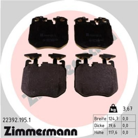 Колодки гальмівні дискові комплект ZIMMERMANN 223921951
