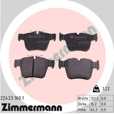 Колодки тормозные дисковые, комплект ZIMMERMANN 224231601