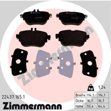 Колодки гальмівні дискові, комплект ZIMMERMANN 224371651