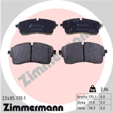 Колодки тормозные дисковые, комплект ZIMMERMANN 224851701