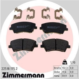 ZIMMERMANN 225181752 Колодки тормозные дисковые, комплект ZIMMERMANN 225181752