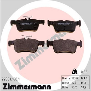 Колодки тормозные дисковые, комплект ZIMMERMANN 225311601