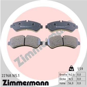 Колодки тормозные дисковые, комплект ZIMMERMANN 227681651