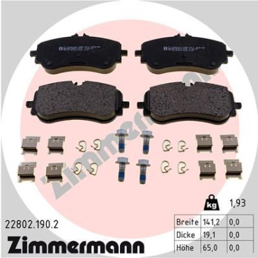 Колодки гальмівні дискові, комплект ZIMMERMANN 228021902