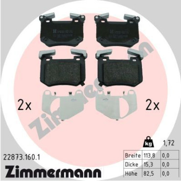Колодки тормозные дисковые ZIMMERMANN 228731601
