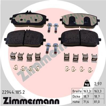Колодки гальмівні дискові комплект ZIMMERMANN 229441852