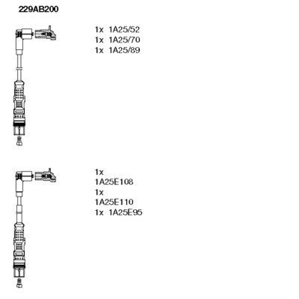 Комплект проводів високої напруги BREMI 229ab200