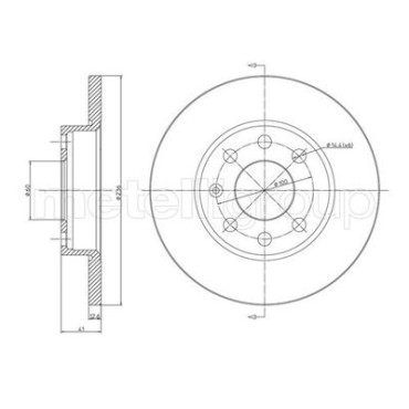 Диск тормозной METELLI 230080