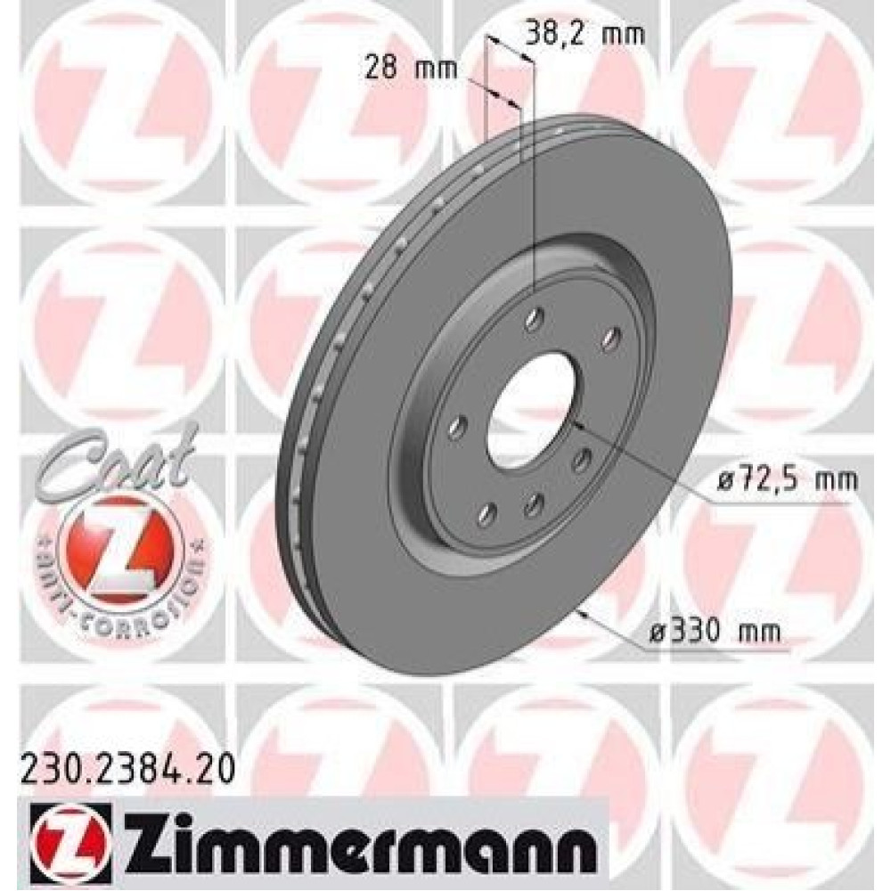 Диск гальмівний ZIMMERMANN 230238420