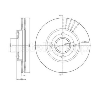 Диск гальмівний METELLI 230476c