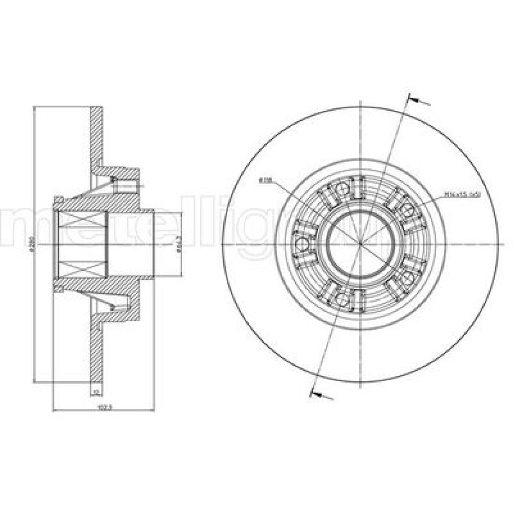 Диск тормозной METELLI 230844