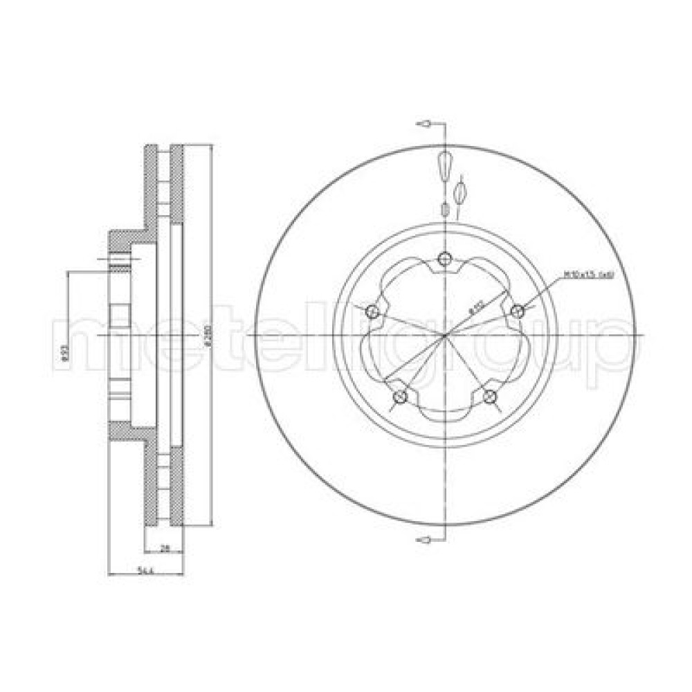 Диск гальмівний METELLI 230898