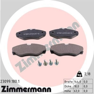 Колодки тормозные дисковые, комплект ZIMMERMANN 230991801