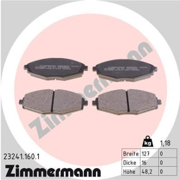 Колодки тормозные дисковые, комплект ZIMMERMANN 232411601
