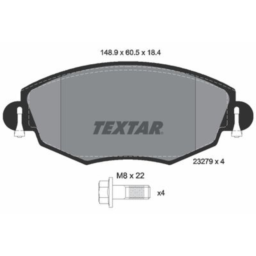 Комплект гальмівних колодок з 4 шт. дисків Textar 2327904