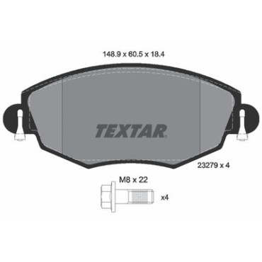 Комплект гальмівних колодок з 4 шт. дисків Textar 2327904