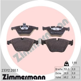 Колодки гальмівні дискові передні комплект ZIMMERMANN 233122001