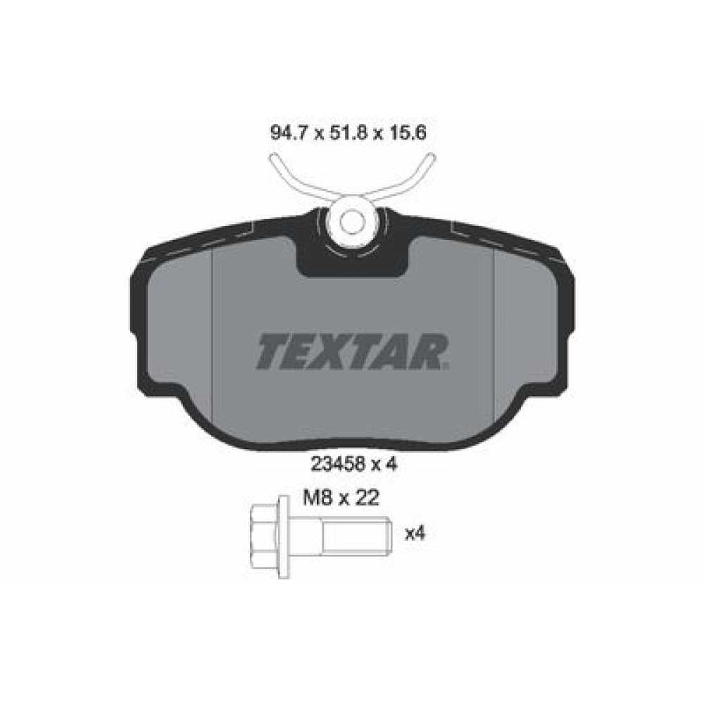 Комплект гальмівних колодок з 4 шт. дисків Textar 2345801