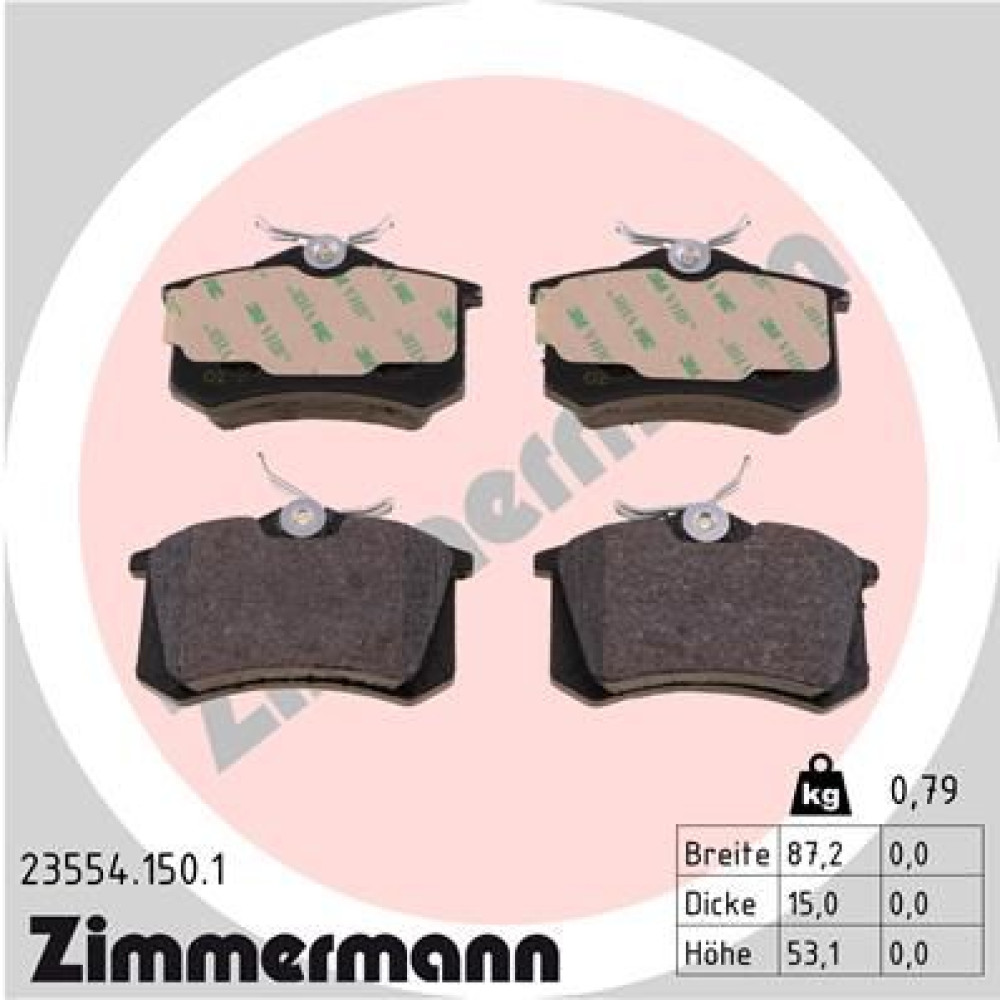 Колодки тормозные дисковые ZIMMERMANN 235541501