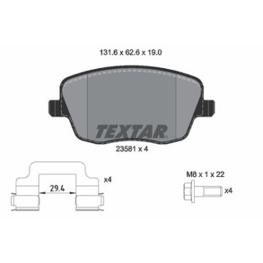Комплект тормозных колодок из 4 шт. дисков Textar 2358101