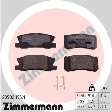 Колодки гальмівні дискові, комплект ZIMMERMANN 235821551