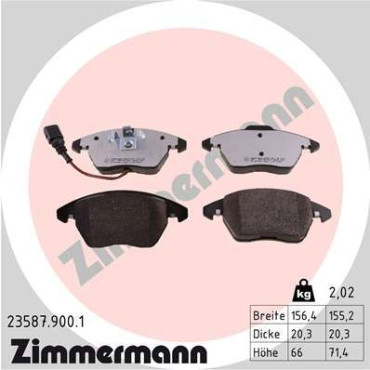 Колодки тормозные дисковые, комплект ZIMMERMANN 235879001