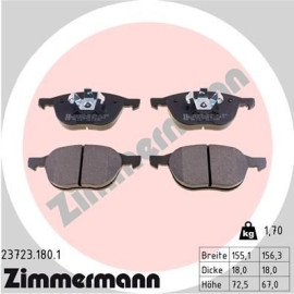 Гальмівні колодки дискові, комплект ZIMMERMANN 237231801