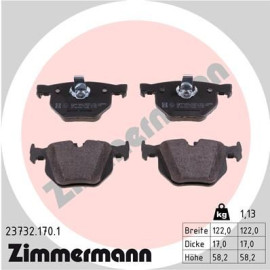 Колодки гальмівні дискові задні комплект ZIMMERMANN 237321701