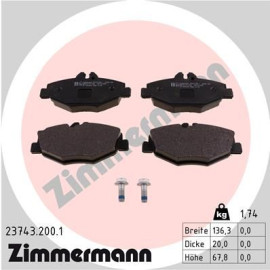 Колодки гальмівні дискові, комплект ZIMMERMANN 237432001