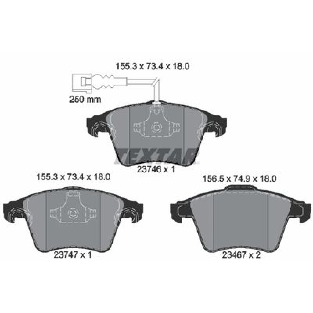 Комплект тормозных колодок из 4 шт. дисков Textar 2374601