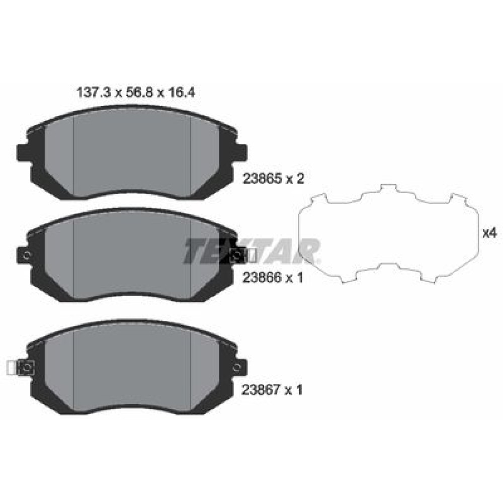 Комплект тормозных колодок из 4 шт. дисков Textar 2386501