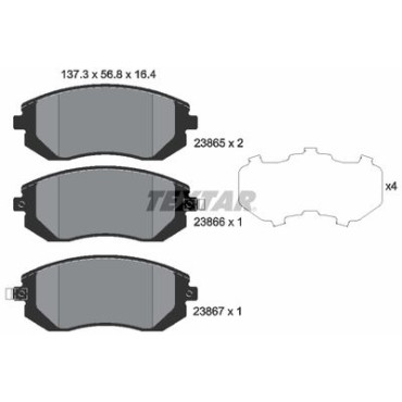 Комплект гальмівних колодок з 4 шт. дисків Textar 2386501
