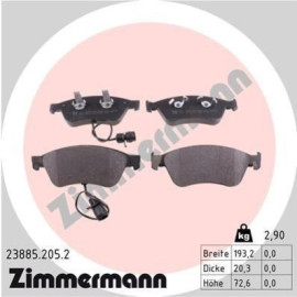 Колодки гальмівні дискові, комплект ZIMMERMANN 238852052