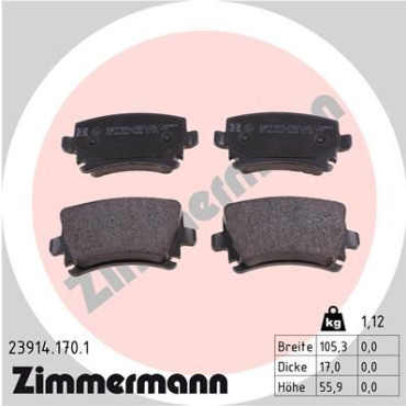 Колодки тормозные дисковые, комплект ZIMMERMANN 239141701