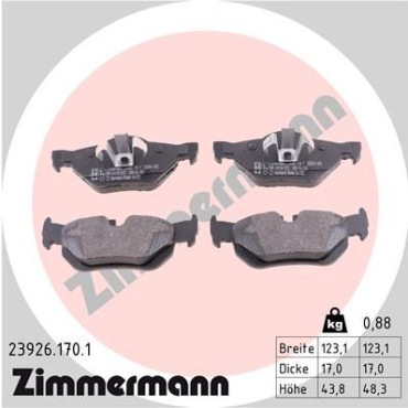 Колодки гальмівні дискові, комплект ZIMMERMANN 239261701