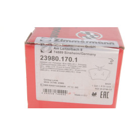Колодки гальмівні дискові, комплект ZIMMERMANN 239801701