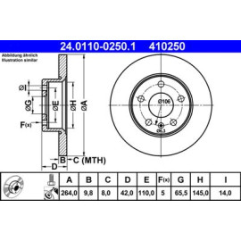 Диск тормозной ATE 24011002501