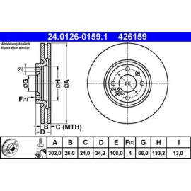 ATE 24012601591 Диск гальмівний ATE 24012601591