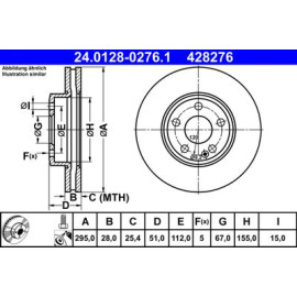 ATE 24012802761 Гальмівний диск ATE 24012802761