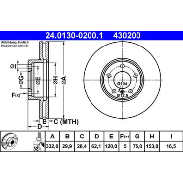 Диск тормозной ATE 24013002001