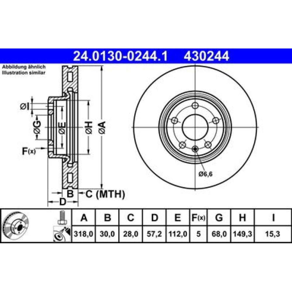 Диск тормозной ATE 24013002441