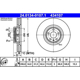 Диск тормозной передний ATE 24013401071