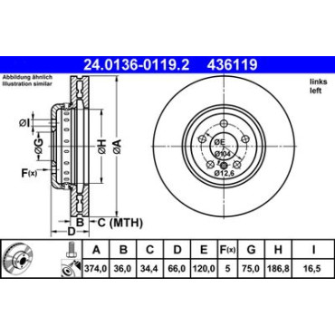 Диск тормозной ATE 24013601192