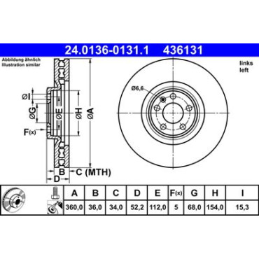 Диск тормозной ATE 24013601311