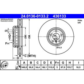 ATE 24013601332 Диск гальмівний ATE 24013601332