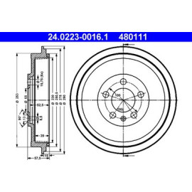 Тормозной барабан ATE 24022300161