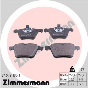 Колодки гальмівні дискові, комплект ZIMMERMANN 240791851