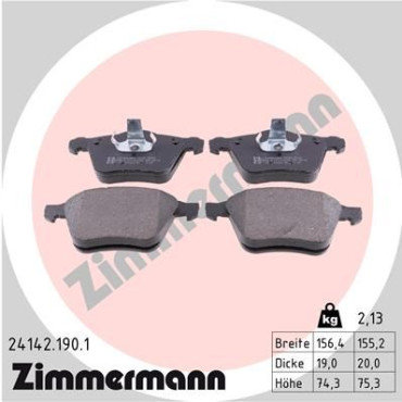 Колодки тормозные дисковые ZIMMERMANN 241421901