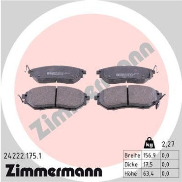 Колодки тормозные дисковые комплект передние ZIMMERMANN 242221751